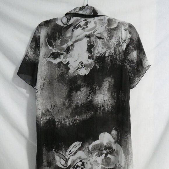 LAVENA FASHION | small | Sheer Button-Up Floral Front Long Shirt Dress | NWT - Picture 15 of 16